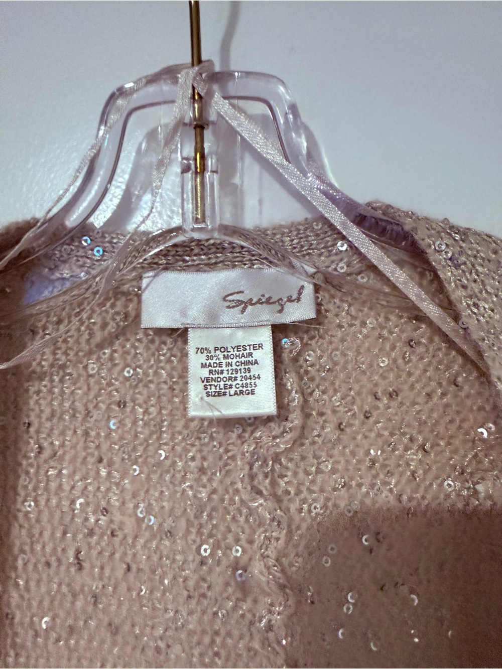 Spiegel Cream Sequin Open-Front Cardigan - Picture 2 of 4